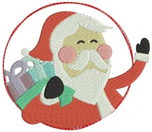 Stickdatei - Weihnachtsmann winkend